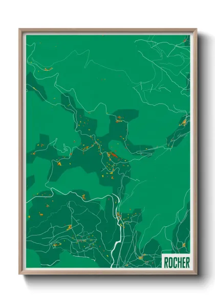 Une affiche de carte sur Rocher