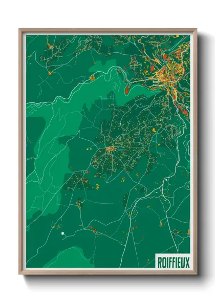 Une affiche de carte sur Roiffieux