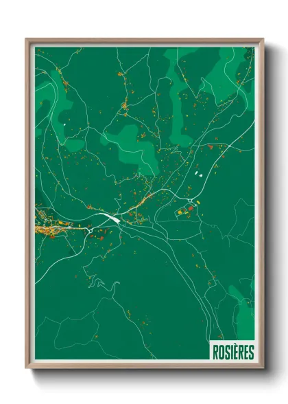 Une affiche de carte sur Rosières