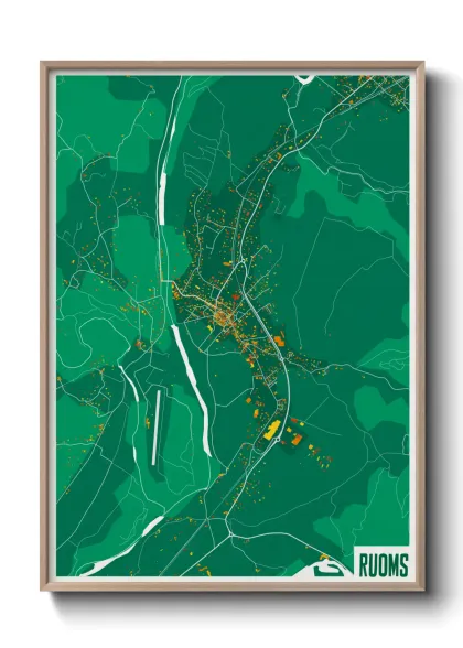 Une affiche de carte sur Ruoms