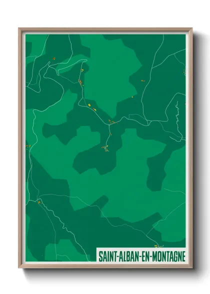 Une affiche de carte sur Saint-Alban-en-Montagne