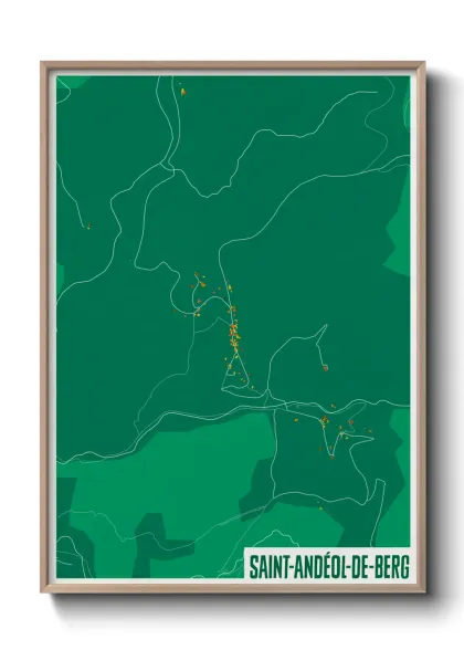 Une affiche de carte sur Saint-Andéol-de-Berg