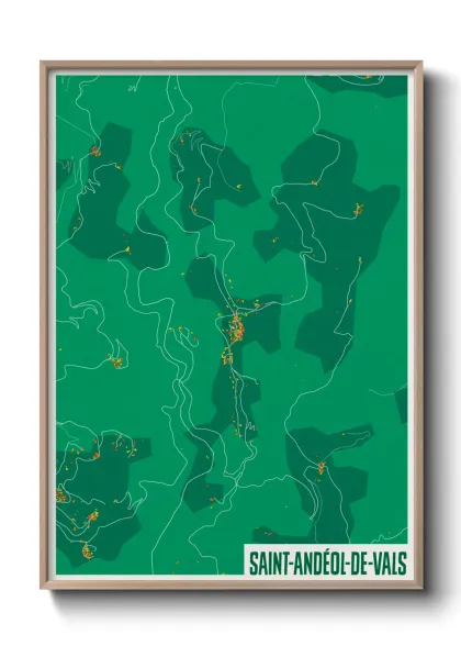 Une affiche de carte sur Saint-Andéol-de-Vals