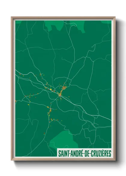 Une affiche de carte sur Saint-André-de-Cruzières