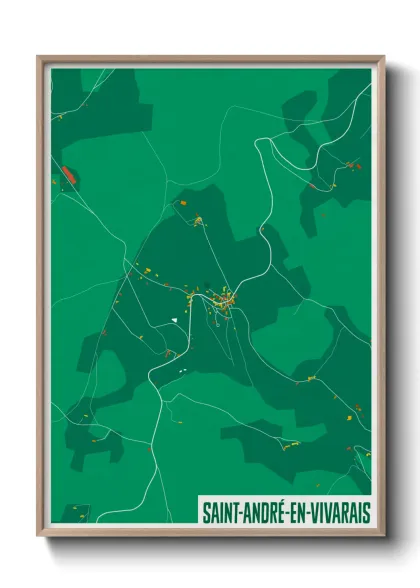 Une affiche de carte sur Saint-André-en-Vivarais
