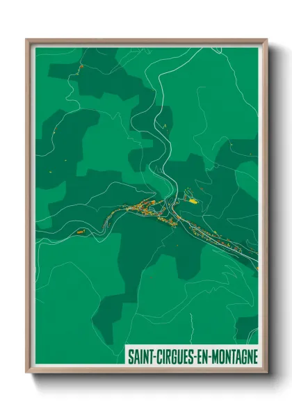 Une affiche de carte sur Saint-Cirgues-en-Montagne