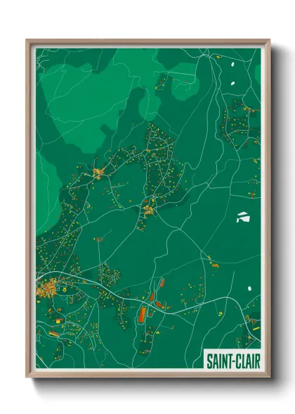 Une affiche de carte sur Saint-Clair