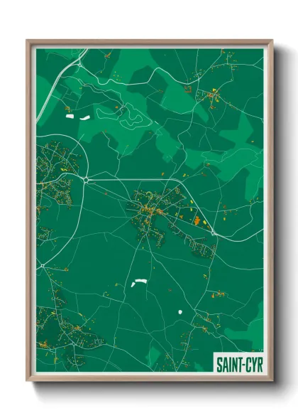 Une affiche de carte sur Saint-Cyr