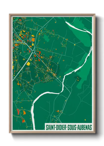 Une affiche de carte sur Saint-Didier-sous-Aubenas