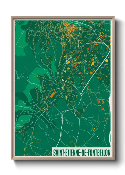Une affiche de carte sur Saint-Étienne-de-Fontbellon