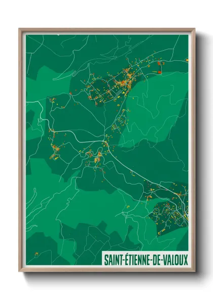 Une affiche de carte sur Saint-Étienne-de-Valoux
