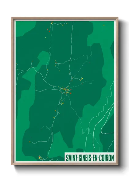 Une affiche de carte sur Saint-Gineis-en-Coiron