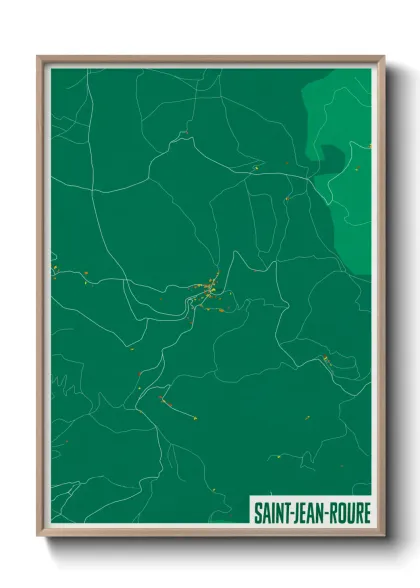 Une affiche de carte sur Saint-Jean-Roure