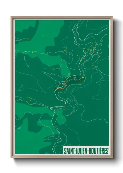 Une affiche de carte sur Saint-Julien-Boutières