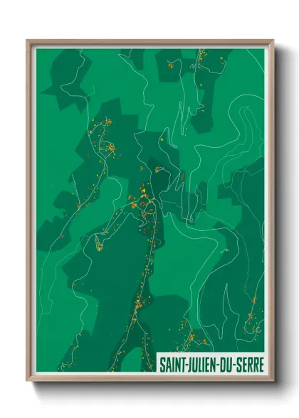 Une affiche de carte sur Saint-Julien-du-Serre