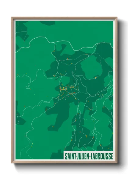 Une affiche de carte sur Saint-Julien-Labrousse