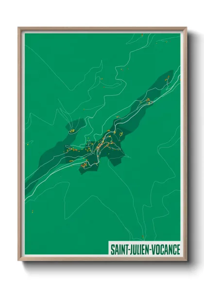 Une affiche de carte sur Saint-Julien-Vocance