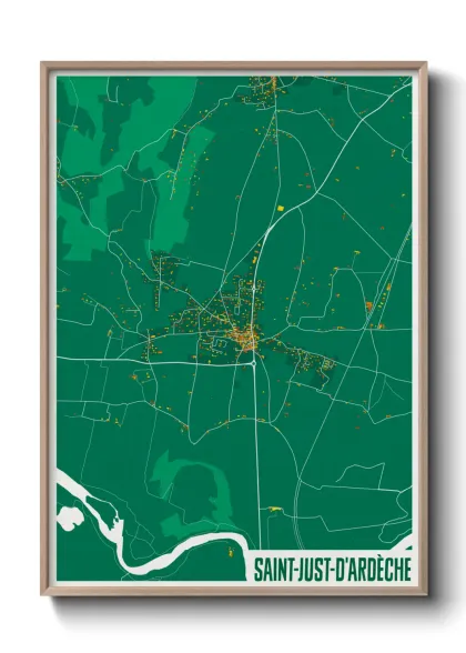 Une affiche de carte sur Saint-Just-d'Ardèche