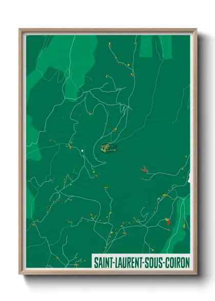 Une affiche de carte sur Saint-Laurent-sous-Coiron