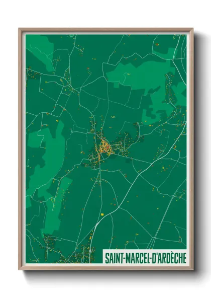 Une affiche de carte sur Saint-Marcel-d'Ardèche