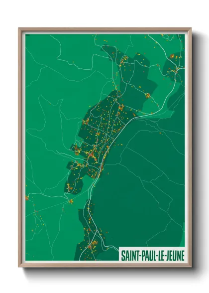 Une affiche de carte sur Saint-Paul-le-Jeune