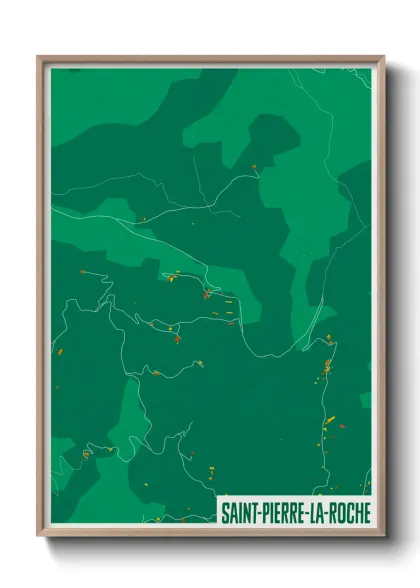 Une affiche de carte sur Saint-Pierre-la-Roche