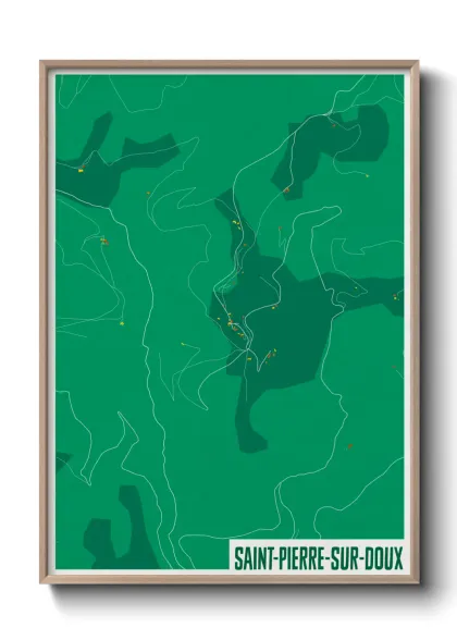 Une affiche de carte sur Saint-Pierre-sur-Doux