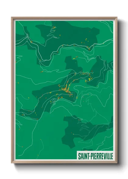 Une affiche de carte sur Saint-Pierreville