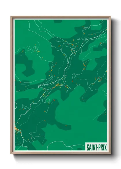 Une affiche de carte sur Saint-Prix