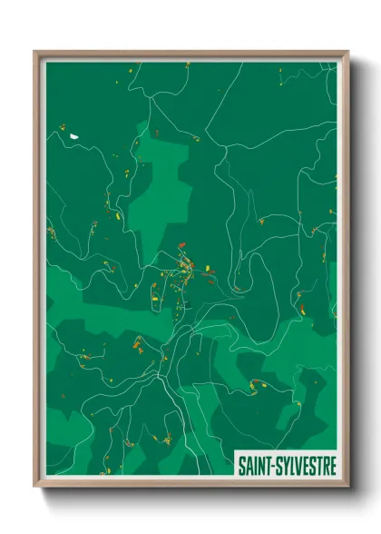 Une affiche de carte sur Saint-Sylvestre