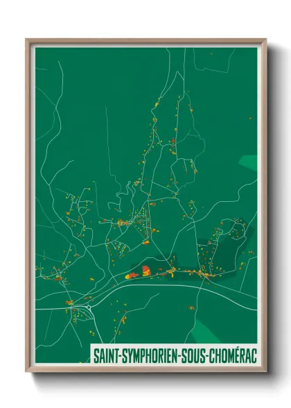 Une affiche de carte sur Saint-Symphorien-sous-Chomérac