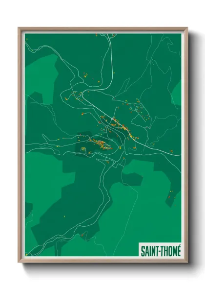 Une affiche de carte sur Saint-Thomé