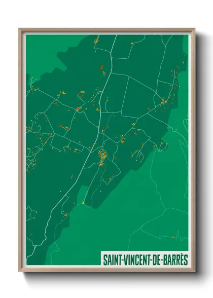 Une affiche de carte sur Saint-Vincent-de-Barrès