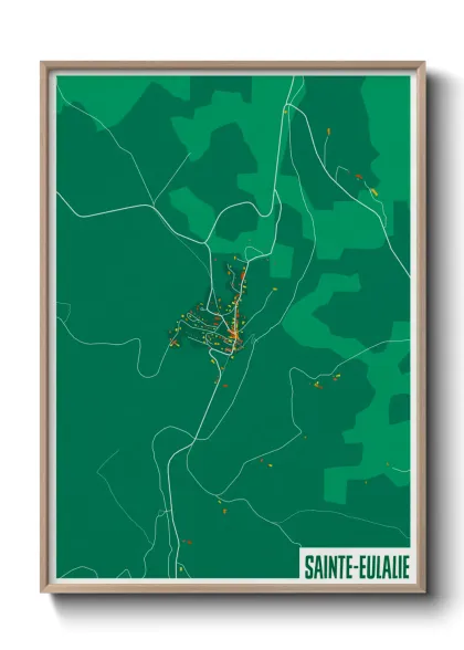 Une affiche de carte sur Sainte-Eulalie