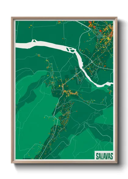 Une affiche de carte sur Salavas