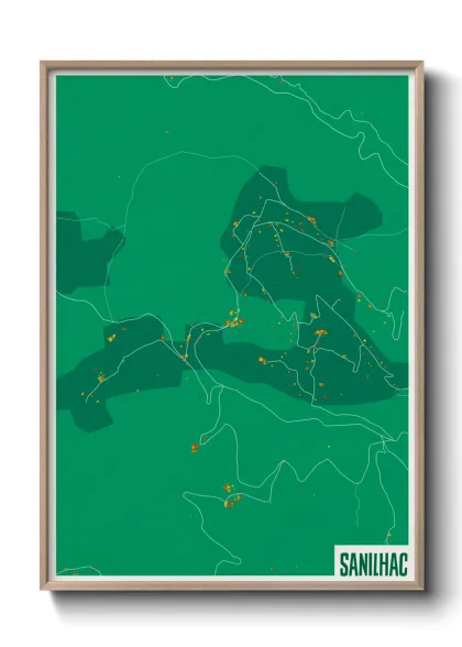 Une affiche de carte sur Sanilhac