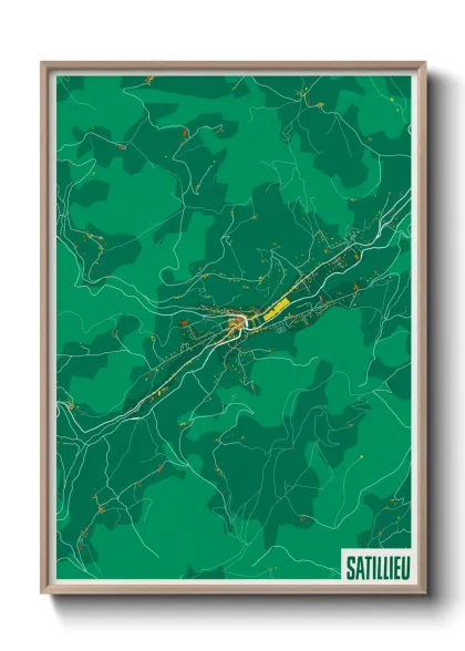 Une affiche de carte sur Satillieu