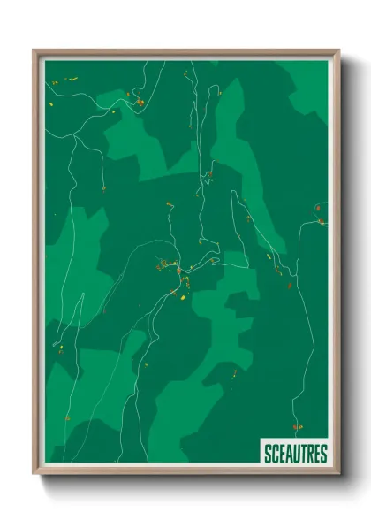 Une affiche de carte sur Sceautres