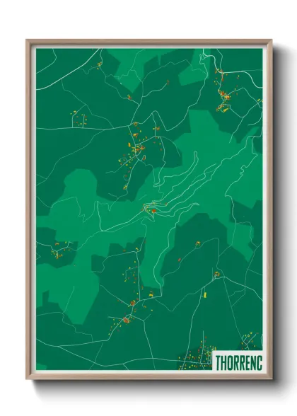 Une affiche de carte sur Thorrenc