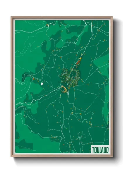 Une affiche de carte sur Toulaud