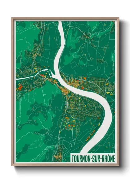 Une affiche de carte sur Tournon-sur-Rhône