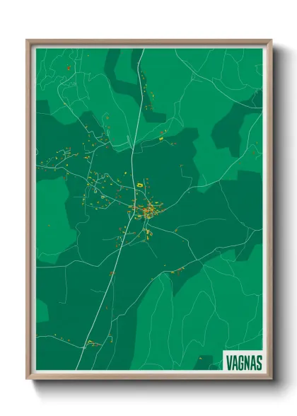 Une affiche de carte sur Vagnas