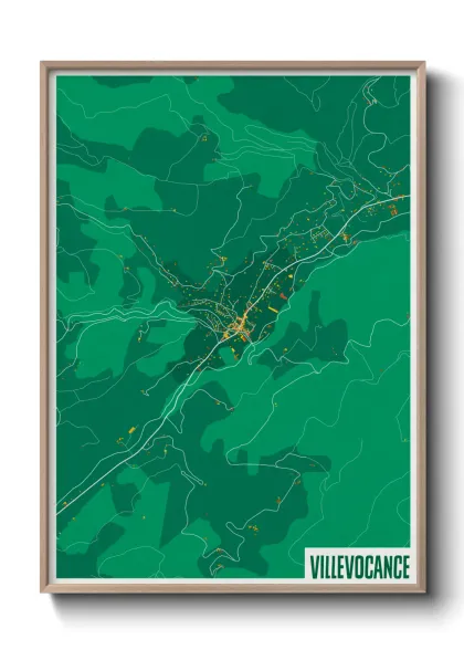 Une affiche de carte sur Villevocance