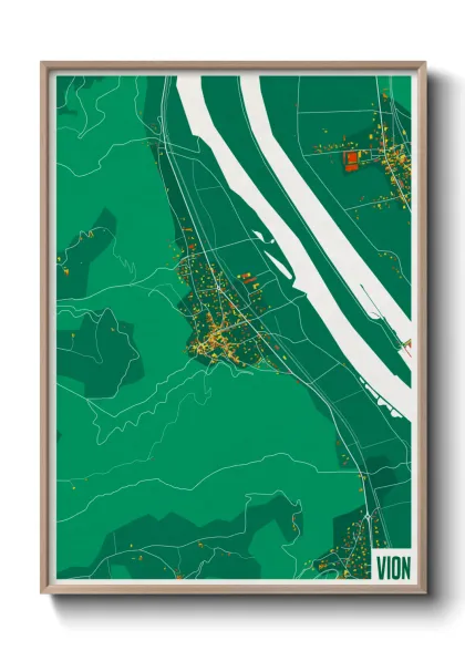 Une affiche de carte sur Vion