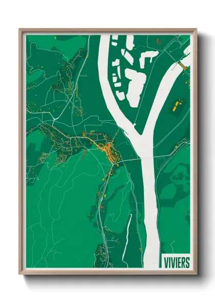 Une affiche de carte sur Viviers