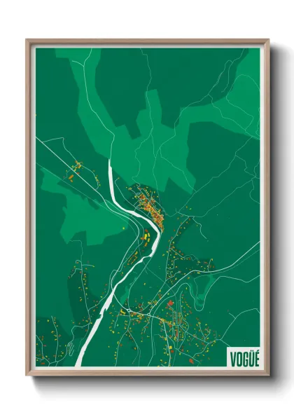 Une affiche de carte sur Vogüé