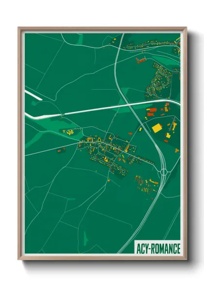 Une affiche de carte sur Acy-Romance