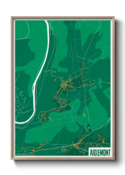 Une affiche de carte sur Aiglemont