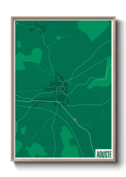 Une affiche de carte sur Aouste