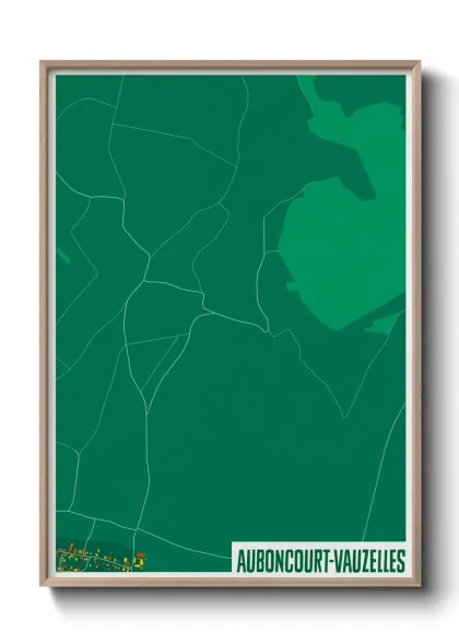 Une affiche de carte sur Auboncourt-Vauzelles